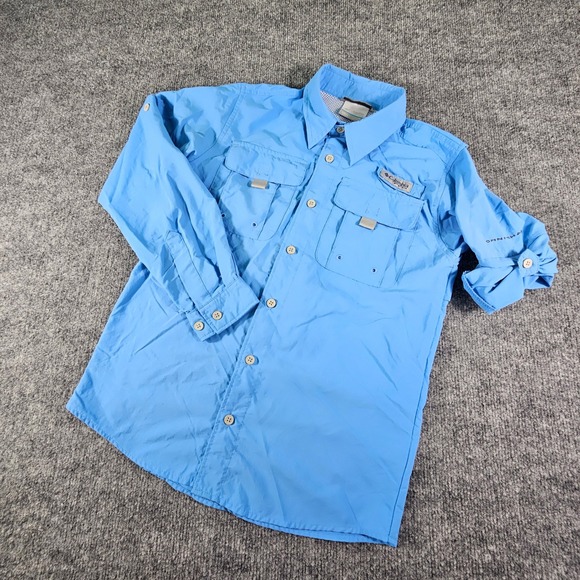 Columbia Other - Columbia PFG Button Front Shirt Mens M Harbor Blue Vented Fishing Omni-Shade EUC